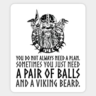 Beard And Balls Masculine Norse Viking God Odin Mythology Sticker